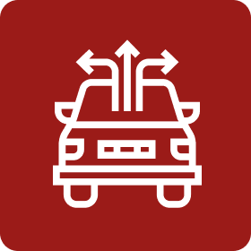 Here's an alt tag for the image: `Car with multiple route options`